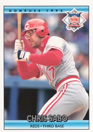 #424 Chris Sabo - Cincinnati Reds - 1992 Donruss Baseball