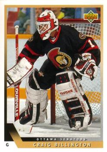 #424 Craig Billington - Ottawa Senators - 1993-94 Upper Deck Hockey