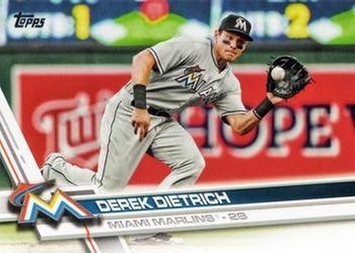#424 Derek Dietrich - Miami Marlins - 2017 Topps Baseball