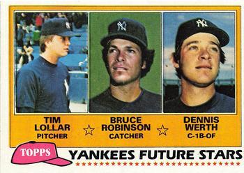 #424 Yankees Future Stars Tim Lollar / Bruce Robinson / Dennis Werth - New York Yankees - 1981 Topps Baseball