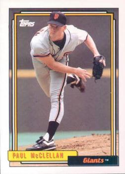 #424 Paul McClellan - San Francisco Giants - 1992 Topps Baseball