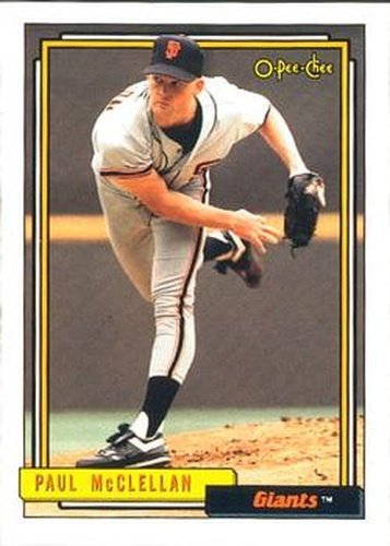 #424 Paul McClellan - San Francisco Giants - 1992 O-Pee-Chee Baseball