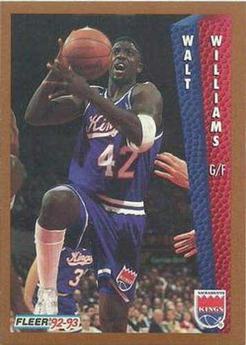 #424 Walt Williams - Sacramento Kings - 1992-93 Fleer Basketball