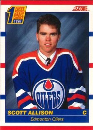 #424 Scott Allison - Edmonton Oilers - 1990-91 Score Canadian Hockey