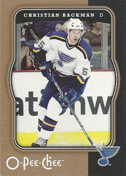 #425 Christian Backman - St. Louis Blues - 2007-08 O-Pee-Chee Hockey