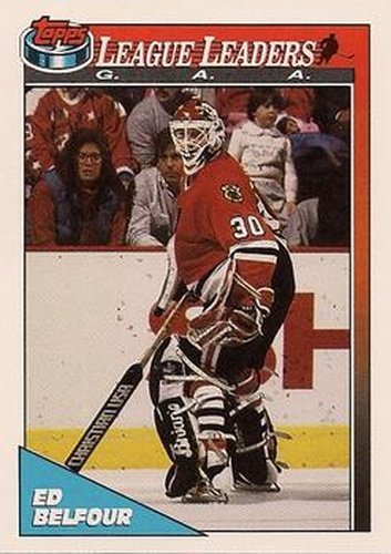 #425 Ed Belfour - Chicago Blackhawks - 1991-92 Topps Hockey