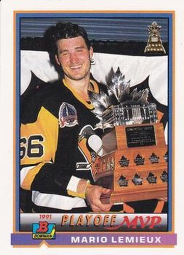 #425 Mario Lemieux - Pittsburgh Penguins - 1991-92 Bowman Hockey