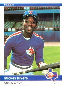#425 Mickey Rivers - Texas Rangers - 1984 Fleer Baseball