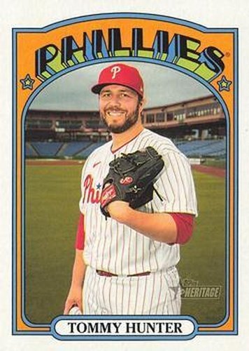 #425 Tommy Hunter - Philadelphia Phillies - 2021 Topps Heritage Baseball