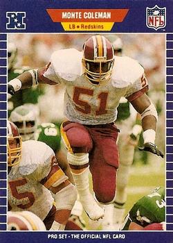 #425 Monte Coleman - Washington Redskins - 1989 Pro Set Football