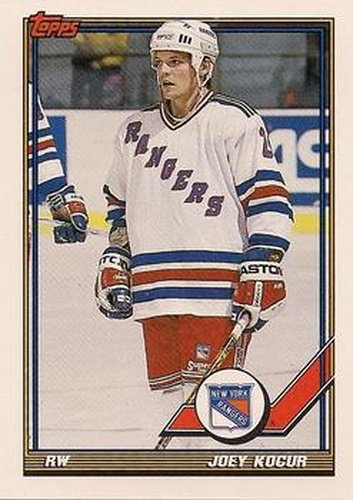 #427 Joey Kocur - New York Rangers - 1991-92 Topps Hockey
