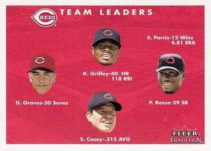 #427 Ken Griffey Jr. / Pokey Reese / Sean Casey / Danny Graves - Cincinnati Reds - 2001 Fleer Tradition Baseball