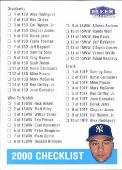 #427 Derek Jeter - New York Yankees - 2000 Fleer Tradition Baseball