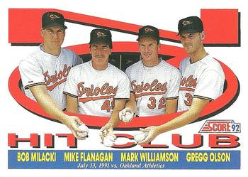#427 Bob Milacki / Mike Flanagan / Mark Williamson / Gregg Olson - Baltimore Orioles - 1992 Score Baseball