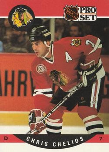 #427 Chris Chelios - Chicago Blackhawks - 1990-91 Pro Set Hockey