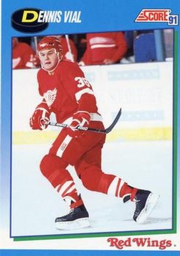 #428 Dennis Vial - Detroit Red Wings - 1991-92 Score Canadian Hockey