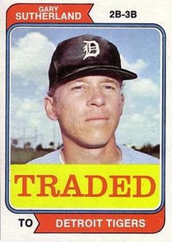 #428T Gary Sutherland - Detroit Tigers - 1974 Topps - Traded Baseball