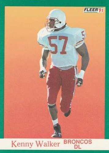 #428 Kenny Walker - Denver Broncos - 1991 Fleer Football