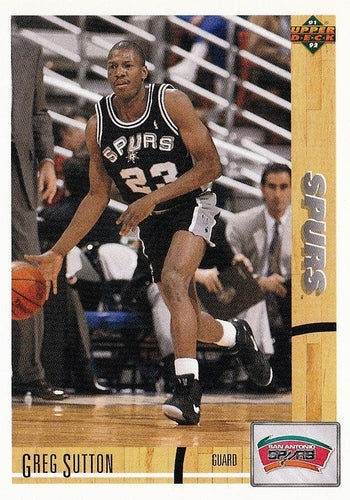 #428 Greg Sutton - San Antonio Spurs - 1991-92 Upper Deck Basketball