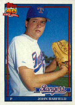 #428 John Barfield - Texas Rangers - 1991 Topps Baseball