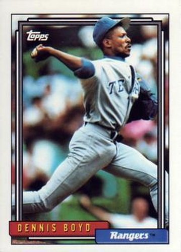 #428 Dennis Boyd - Texas Rangers - 1992 Topps Baseball