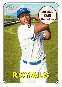 #428 Lorenzo Cain - Kansas City Royals - 2018 Topps Heritage Baseball
