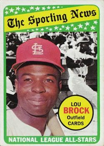 #428 Lou Brock - St. Louis Cardinals - 1969 Topps Baseball