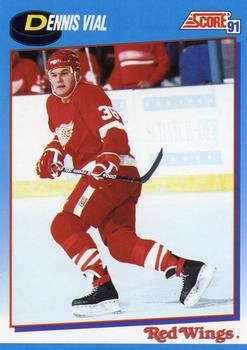 #428 Dennis Vial - Detroit Red Wings - 1991-92 Score Canadian Bilingual Hockey
