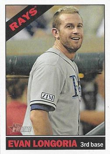 #428b Evan Longoria - Tampa Bay Rays - 2015 Topps Heritage Baseball