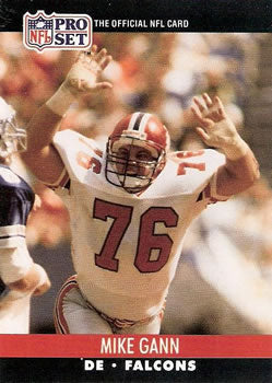 #429 Mike Gann - Atlanta Falcons - 1990 Pro Set Football