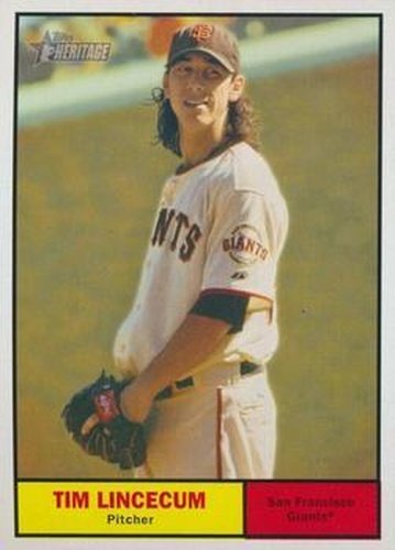 #429b Tim Lincecum - San Francisco Giants - 2010 Topps Heritage Baseball