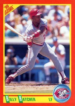 #42T Billy Hatcher - Cincinnati Reds - 1990 Score Rookie & Traded Baseball