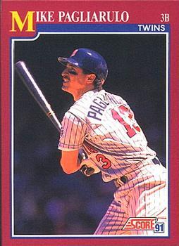 #42T Mike Pagliarulo - Minnesota Twins - 1991 Score Rookie & Traded Baseball