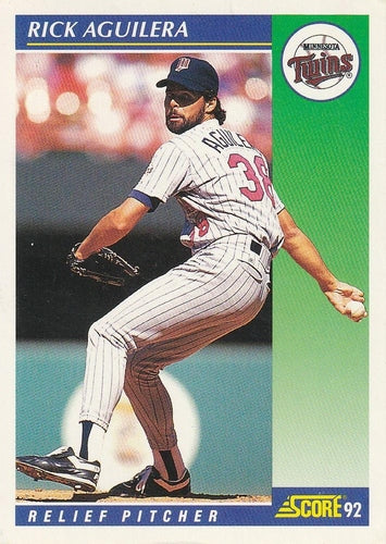 #42 Rick Aguilera - Minnesota Twins - 1992 Score Baseball