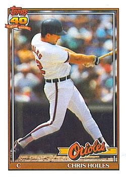#42 Chris Hoiles - Baltimore Orioles - 1991 Topps Baseball