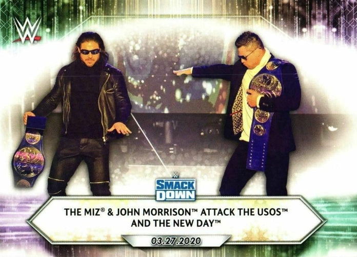 #42 The Miz & John Morrison Attack The Usos and The New Day - 2021 Topps WWE Wrestling