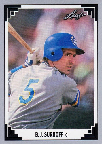 #42 B.J. Surhoff - Milwaukee Brewers - 1991 Leaf Baseball