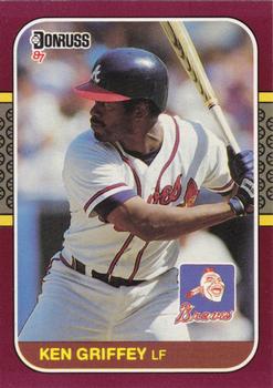 #42 Ken Griffey - Atlanta Braves - 1987 Donruss Opening Day Baseball