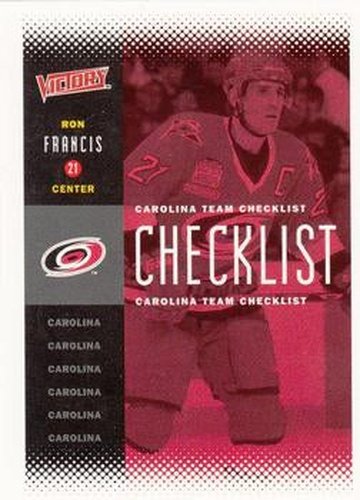 #42 Ron Francis - Carolina Hurricanes - 2000-01 Upper Deck Victory Hockey