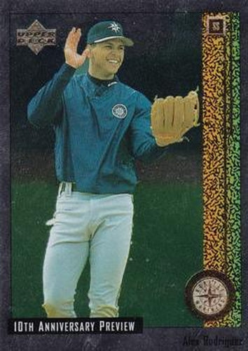#42 Alex Rodriguez - Seattle Mariners - 1998 Upper Deck - 10th Anniversary Preview Baseball