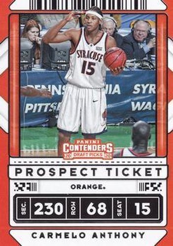 #42 Carmelo Anthony - Syracuse Orangemen - 2020 Panini Contenders Draft Picks Basketball