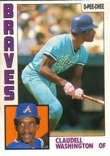 #42 Claudell Washington - Atlanta Braves - 1984 O-Pee-Chee Baseball