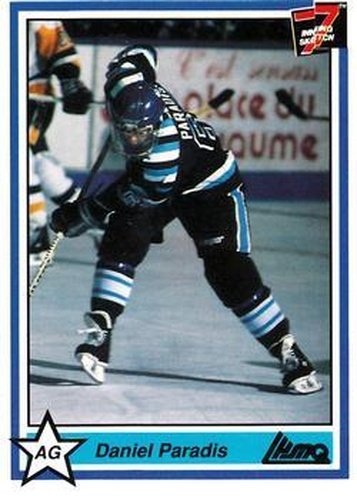 #42 Daniel Paradis - Chicoutimi Sagueneens - 1990-91 7th Inning Sketch QMJHL Hockey