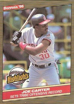 #42 Joe Carter - Cleveland Indians - 1986 Donruss Highlights Baseball