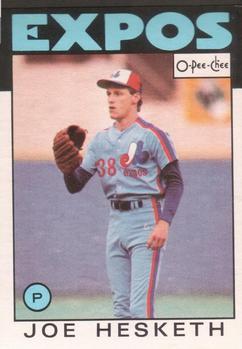 #42 Joe Hesketh - Montreal Expos - 1986 O-Pee-Chee Baseball