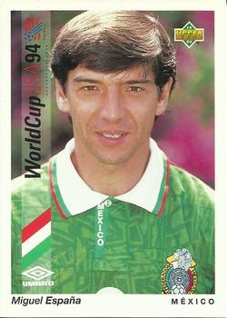 #42 Miguel Espa–a - Mexico - 1993 Upper Deck World Cup Preview English/Spanish Soccer