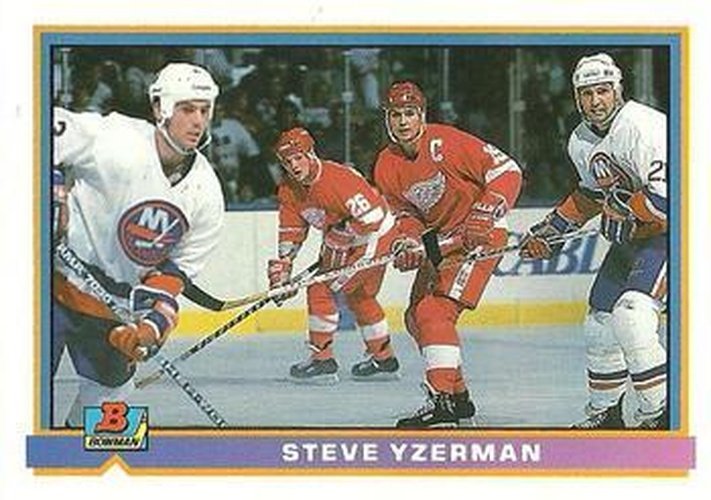 #42 Steve Yzerman - Detroit Red Wings - 1991-92 Bowman Hockey