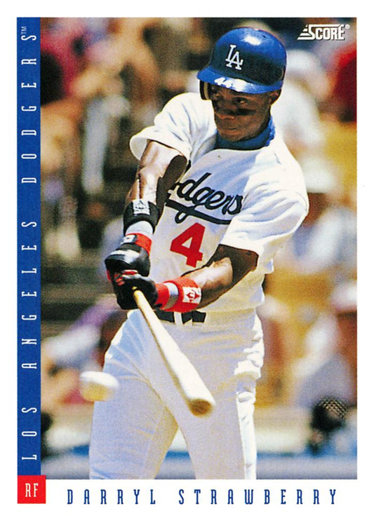 #42 Darryl Strawberry - Los Angeles Dodgers - 1993 Score Baseball