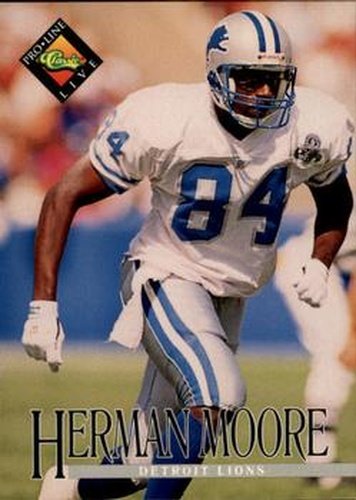 #42 Herman Moore - Detroit Lions - 1994 Pro Line Live Football