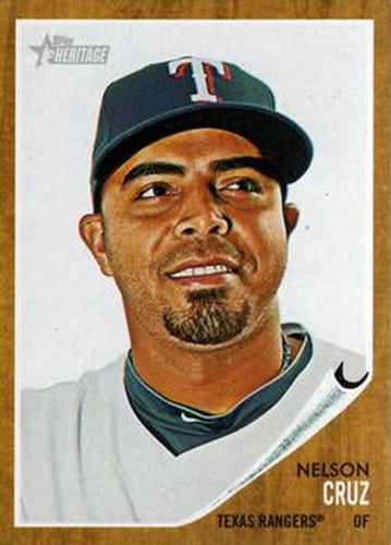#42 Nelson Cruz - Texas Rangers - 2011 Topps Heritage Baseball